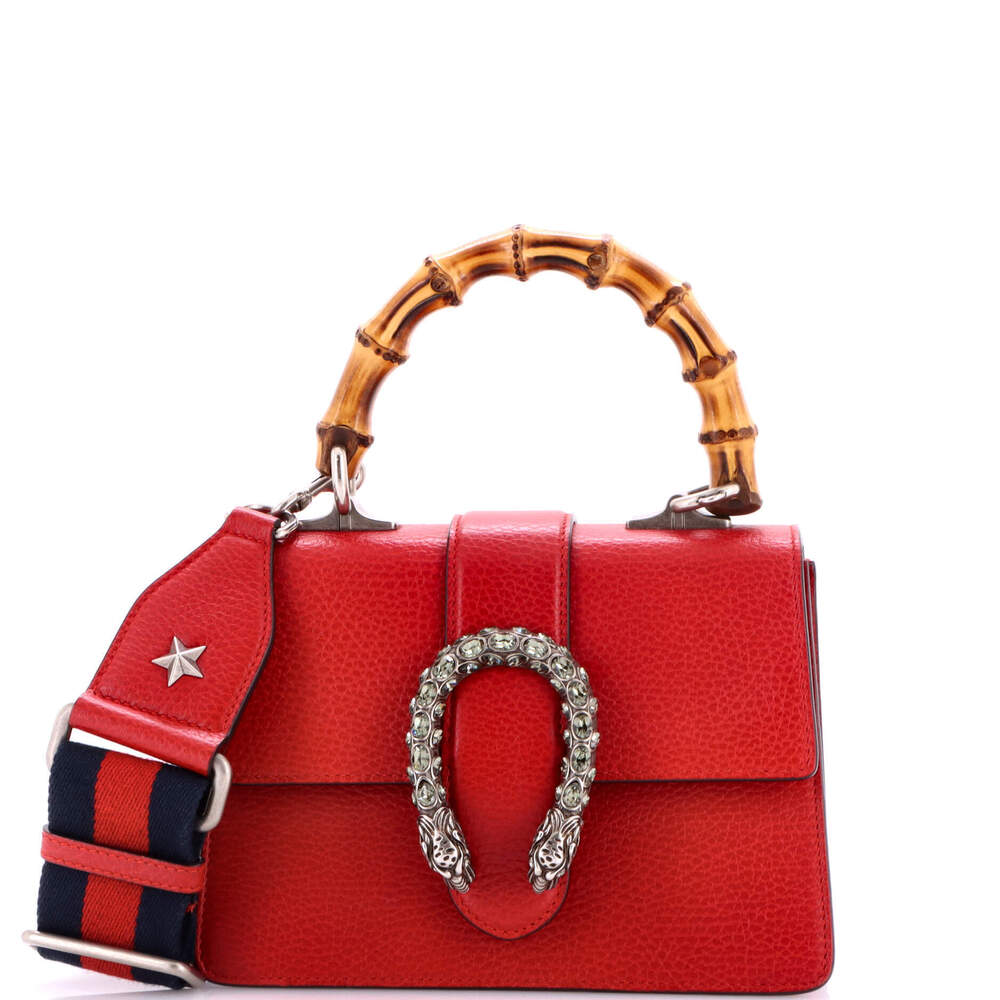 Gucci Mini Dionysus Bamboo Top Handle Bag Leather